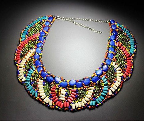 Ethnic colorful bead collar.