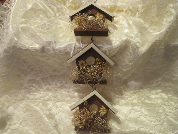 Scented Wall Hanging Country Birdhouse Trio