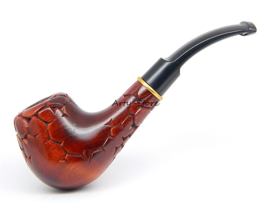 Wooden Tobacco Smoking pipe "Desert" Hand carved, Unique style, Great Collectible plus Gift POUCH