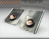 sterling silver earrings modern jewelry goth unique art contemporary black