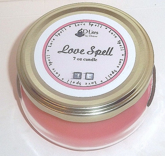 LOVE SPELL 7 oz candle, container jar candle
