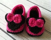 Crochet miss mouse shoes- made to order