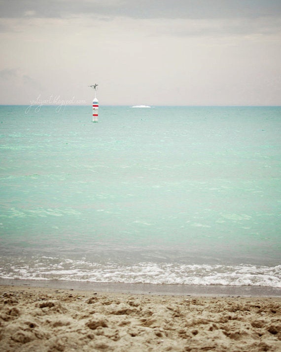 Before the Storm - fine art photography print whimsical shabby decor beach water sea ocean wave blue teal mint calm dreamy gift for her him