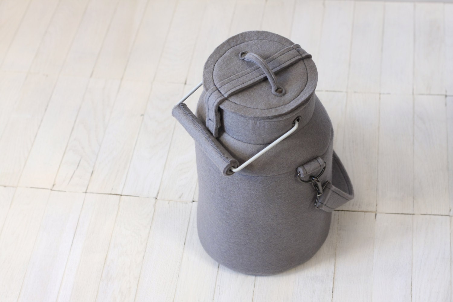 SALE Grey Felt Milk Can Bag