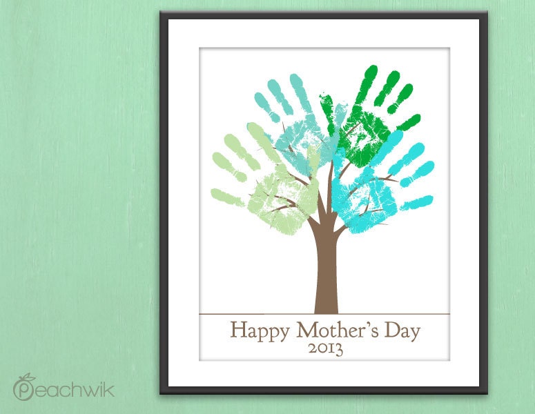 Mother's Day Last Minute Printable Gift - DIY Child's Handprint Tree Gift For Mom - Printable pdf - Kid's craft project - Tree Art Project