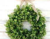 SPRING BOXWOOD Wreath-Artificial Boxwood Wreath-Summer Door Wreath-Year Round Wreath-Outdoor Wreath-Scented Vanilla Cinnamon