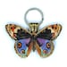 Leather keychain / bag charm - Butterfly