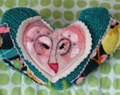 Owl will always love you.....upcycled knit mixed media owl