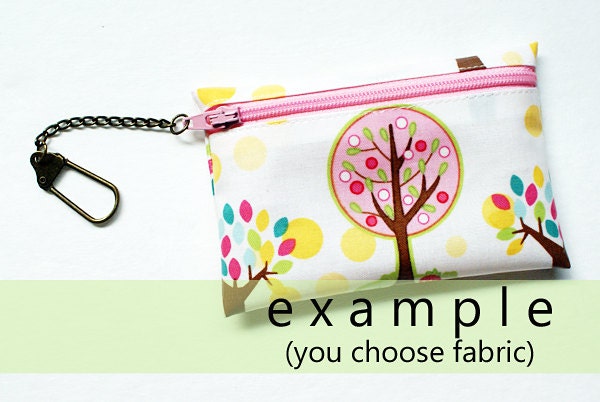 Girls mini wallet with belt chain // your choice of designer laminated cotton