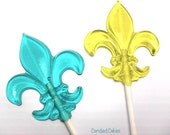 Buy 6 Get 6 Free -  FLEUR De LIS Lollipops - Any Color and Flavor