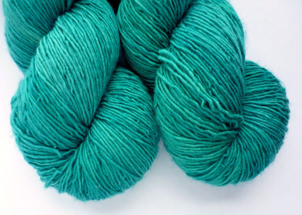 Hand Dyed Sock Yarn - Superwash Merino Single Ply Fingering Weight One of a Kind 003