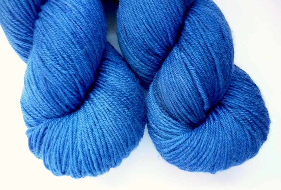 Hand Dyed MCN Sock Yarn - Merino / Cashmere / Nylon Fingering Weight in Lapis Lazuli Colorway