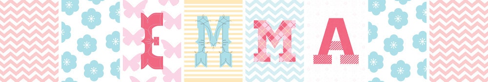 For Emma, a Colourful Personalised Paper Bunting Set for a bedroom or nursery