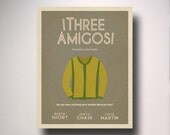 Three Amigos Inspired Minimalist Movie Poster 11" x 14"