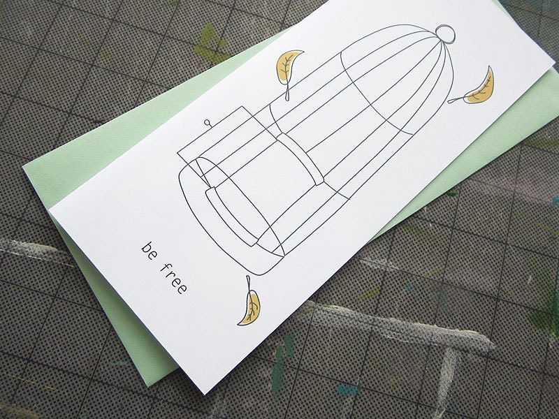 Be Free Birdcage Card