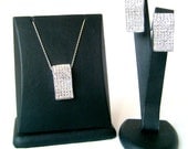 Art deco rhodium plated wedding jewelry set 925 sterling silver chain bridal jewelry set bridesmaid gifts