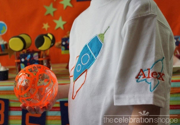Space Ship Rocket Monogrammed Shirt - Sew Jewell