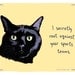 Black Cat 5x7 Print of Original Painting with phrase