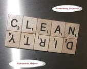 Scrabble Dishwasher Magnet  --  CLEAN/DIRTY