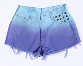 Vintage High Waisted  Ombre Dip Dyed Levi Denim Shorts