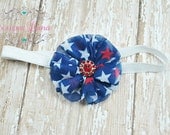 Fourth of July Headband - Red - White - Blue - Stars - Patriotic Baby Headband - Infant Headband - Toddler Flower Headband