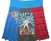 Whitefish, Montana Elvis Hippie Skirt  Women's Large XL upcycled t-shirt clothing from Twinkle