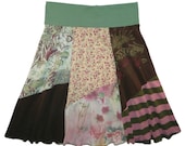 Boho Chic Hippie Skirt Women's Medium Large upcycled t-shirt clothing from Twinkle