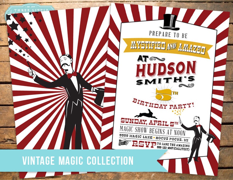 Magic Magician Birthday Invitation PLUS Thank You Notes Il_170x135