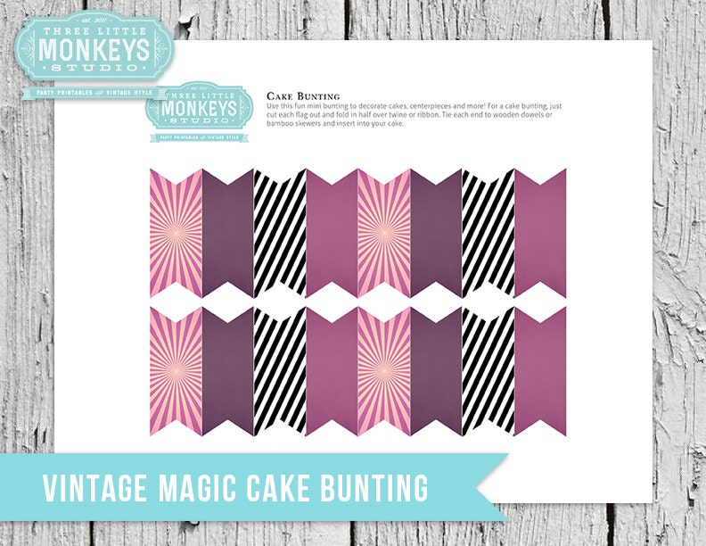 Vintage Magic Cake Bunting - INSTANT DOWNLOAD Il_170x135