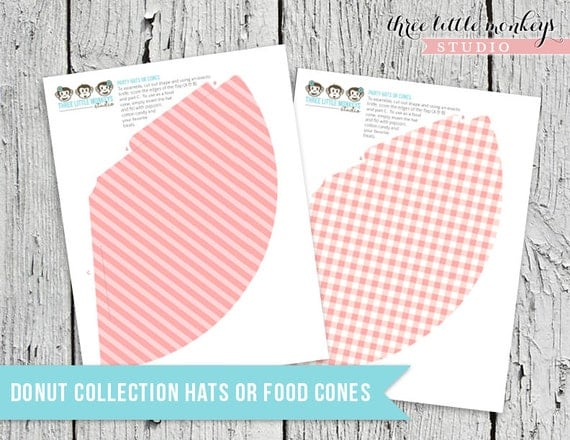 Donut Shop Party Hat or Food Cone Il_570xn