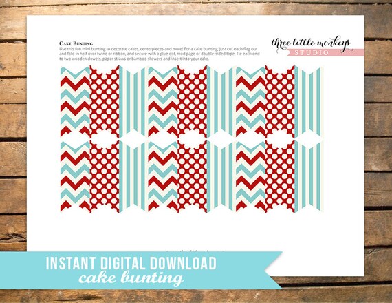 INSTANT DOWNLOAD Little Man Mustache Cake Bunting Il_570xn
