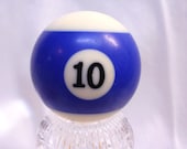 Number 10 Ball - Billiards - Pool - Blue / Navy Stripe  - 2 1/4 inches in diameter - Ten