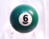 Number 6 Ball - Billiards - Pool - Solid Green - 2 1/4 inches in diameter - Six