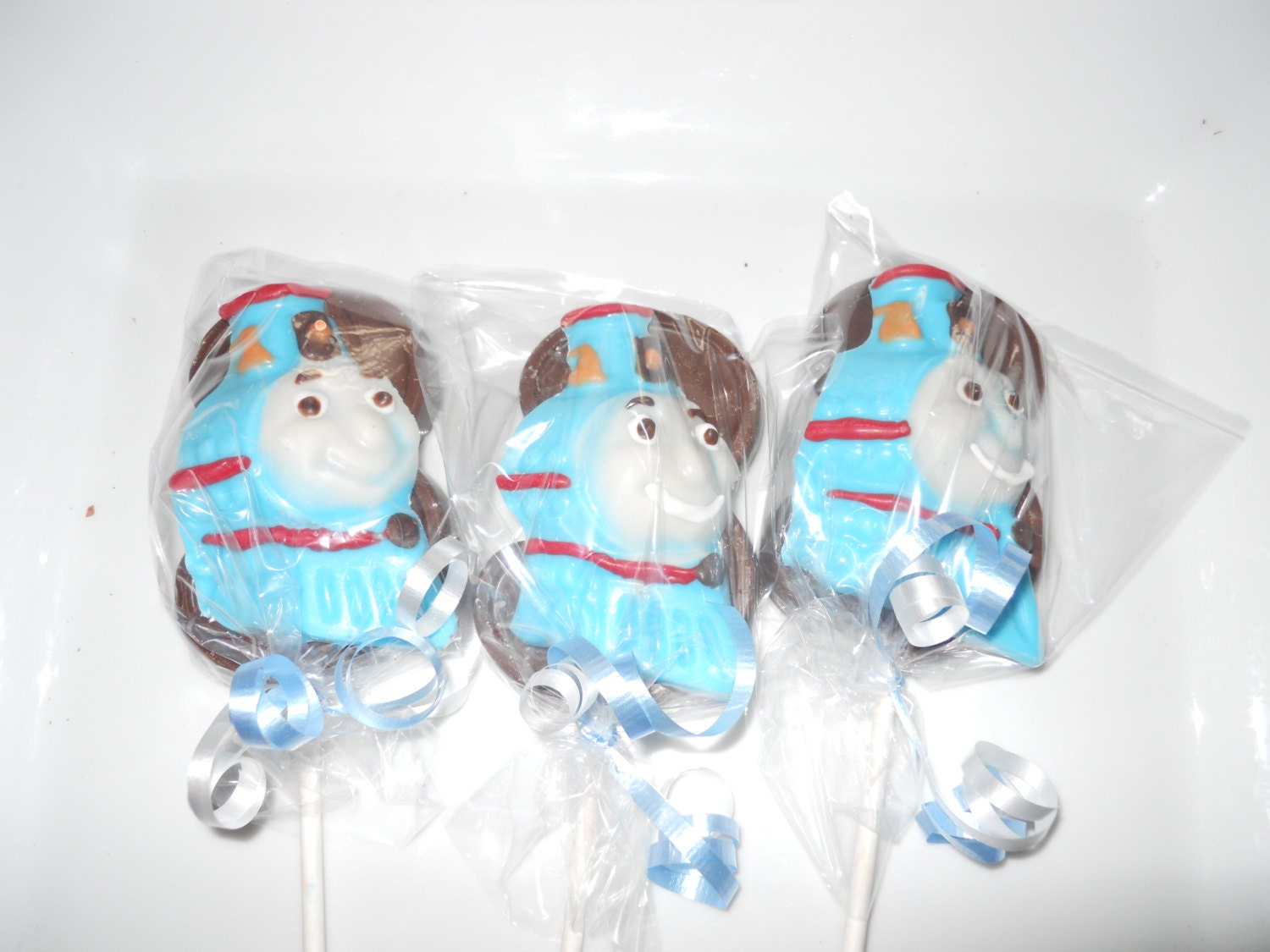 12 Thomas the train 3rd Birthday Gourmet Chocolate Lollipops Birthday Gifts Party Favor Kids