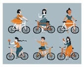 Giclée print - 'Bicycle babes' A4
