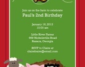Barnyard Farm Animals Invitation - White Picket Fence