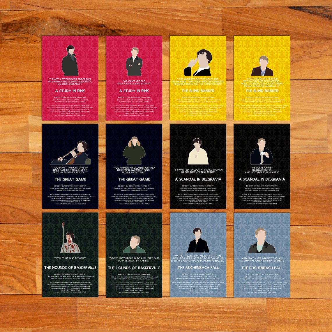 Any 6 Sherlock 12" x 18" posters (Made to order)