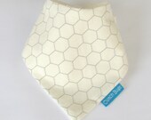 Bandana Dribble Bib Organic Bamboo Terry and 'Chicken Wire Eggshell' fabric - A Gender Neutral Gift Idea from Cwtch Bugs