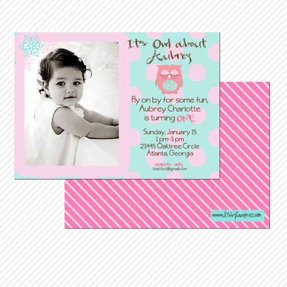 WOODLAND OWL Birthday Invitation, Custom Printable Il_570xn