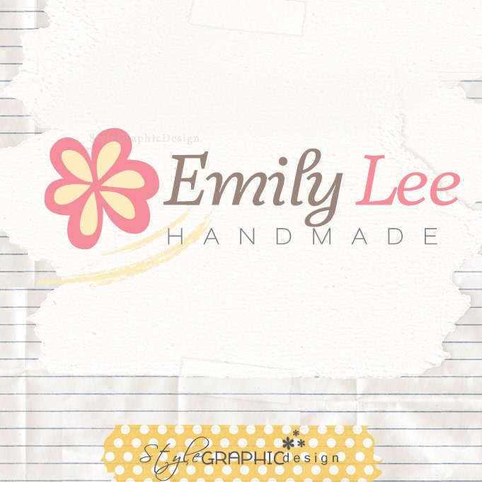 Sweet flower premade logo design business ooak branding professional logo and watermark