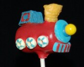 TRAIN CAKE POPS, Character Cake Pops, Edible Party Favors, Children Party Favors