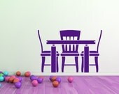 Table and Chairs  - Decal, Sticker, Vinyl, Wall, Home, Day Care, Playroom, Kitchen, Dining Decor