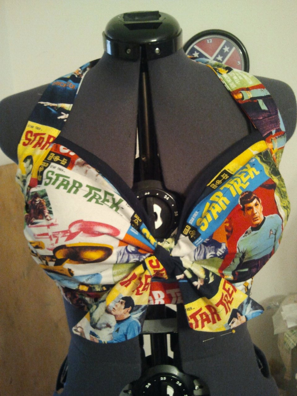 Star Trek  tie back Rockabilly Pinup Custom made 50s Halter Top