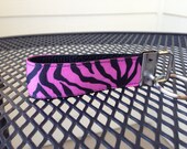 Pink Zebra Keychain Fob