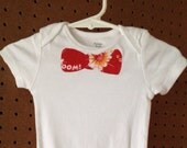Comic Book Race Car Red Bowtie Onesie - Size 9 months - Ready to Ship