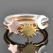 Moon ring, sun ring, star ring, half moon ring, stacking ring, initial ring, personalized ring, sterling silver ring, heart, gold plated