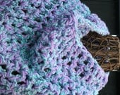 Crochet Blue and Lilac Purple Triangle Neck Scarf by JennisCrochet