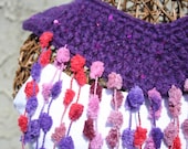 Crochet Collar in Purple Burgundy and Pink with Sequins by JennisCrochet