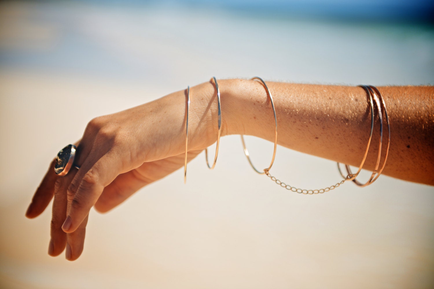 Handcuff Bangle Bracelet- Gold Filled or Sterling Silver