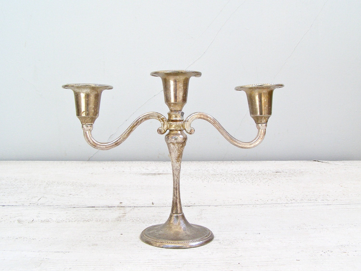 Art Deco Silver Candelabra, Mid Century classic Tableware, wedding gift, Holiday Party, Traditional table decoration, Coattage chic
